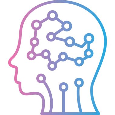 Beyin. Web simgesi basit illüstrasyon