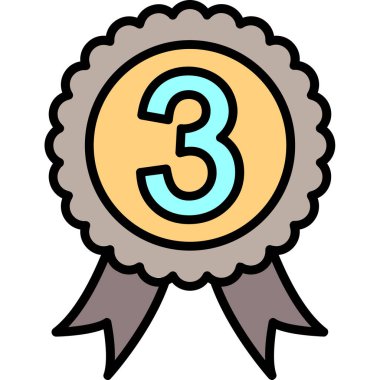 Madalya ikonu. Web için kazanan vektör simgelerinin özet çizimi