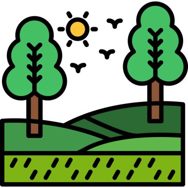 Ağaçların simgesi. özet vektör illüstrasyonu