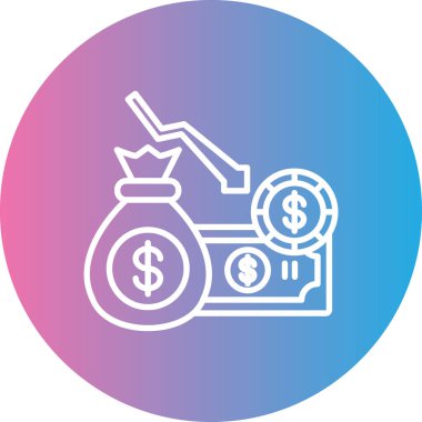 Dolar işareti. Web simgesi basit illüstrasyon