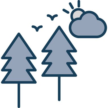 Orman doğası ağaç simgesi ana hatlarıyla