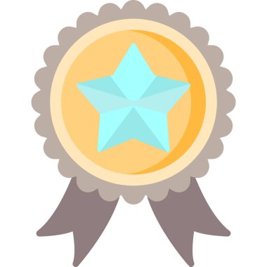 rozet ödülü simgesi düz stil