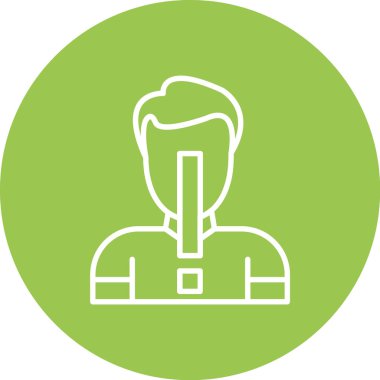 İnsan ve simgenin vektör illüstrasyonu