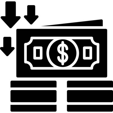 Para akışı simgesi, vektör çizimi