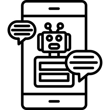 Sohbet robotu simgesi, vektör illüstrasyonu