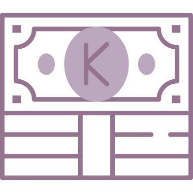 Para düz çizgi ikonu. Dolar vektör illüstrasyonu.