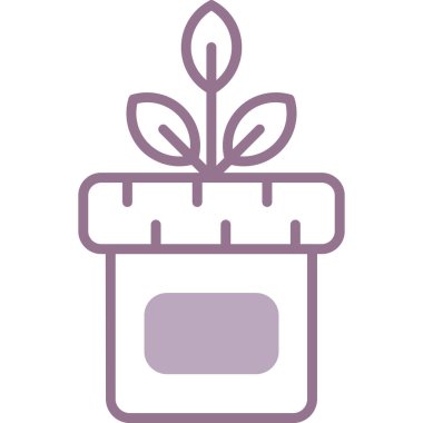 Bitki bitkisinin bitki örtüsü süslemesi, botanik ve bahçe teması illüstrasyonunun yaprak çizgisi ikonu tasarımı