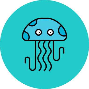 denizanası ikon vektör çizimi çizimi