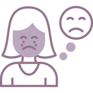 Üzgün kadın. Basit resimleme