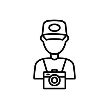 photo camera line icon, concept sign, outline vector illustration, linear symbol.
