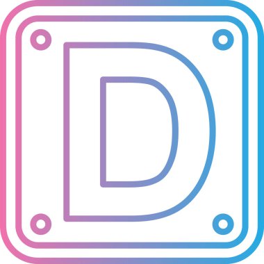 D harfi logo tasarım şablonu ögeleri