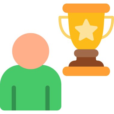 Trophy Düz Vektör Simgesi Tasarımı