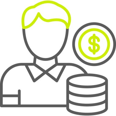 Yatırımcı düz simgesi, vektör çizim