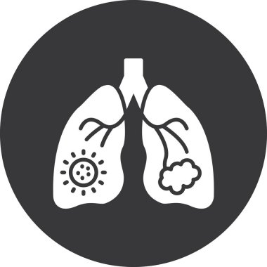 Akciğer vektör simgesi. biçim iki renkli düz sembol, gri ve gri renkler, yuvarlak açılar, beyaz arkaplan.