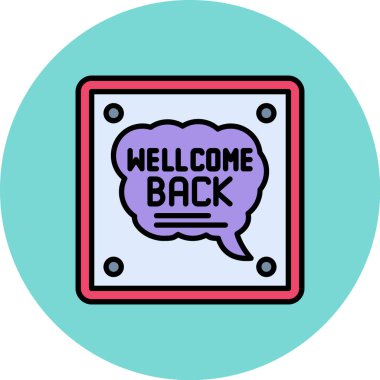 Hoş geldin mesajı yazıyorum. Birini karşılamak için iş fotoğrafı sergileniyor. Asimetrik biçimsiz nesne modeline döndüğünüzde bir şey söylemek için. Çok renkli.