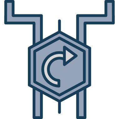 Ok ok yönü simgesi doldurulmuş - taslak biçimi