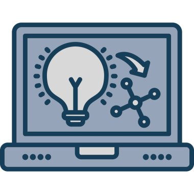 Ampul simgesi vektör resimli dizüstü bilgisayar