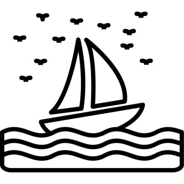 tekne simgesi, vektör illüstrasyonu