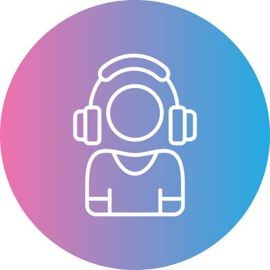 Kulaklık. Web simgesi basit illüstrasyon