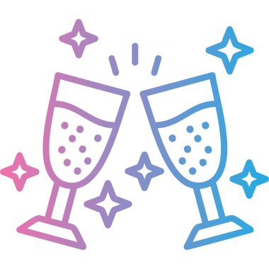 Şampanya ikonunun vektör çizimi