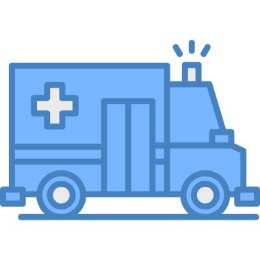 Araba acil ambulans ikonu. düz vektör biçimi.
