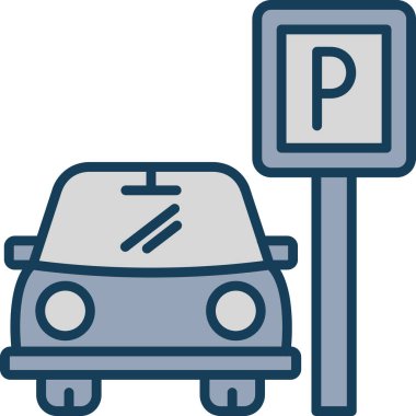 Park ediyor. Web simgesi basit illüstrasyon