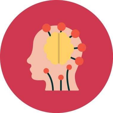 Beyin. Web simgesi basit illüstrasyon