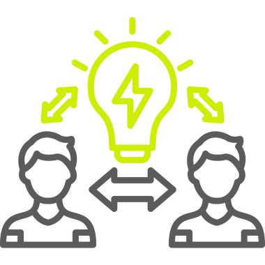 Beyin fırtınası simgesi, ince çizgi biçimi