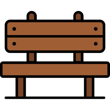 Tahta bank. Basit resimleme