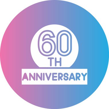 60. yıl dönümü logo tasarımı şablonu