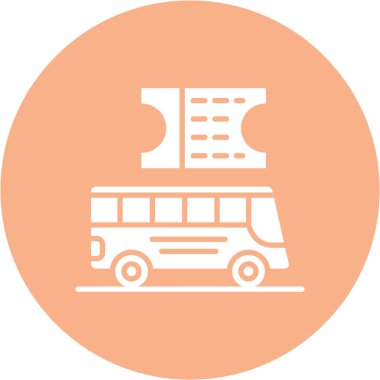 Otobüs simgesi, vektör illüstrasyonu. Düz tasarım biçimi