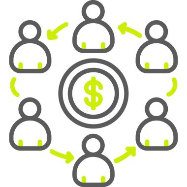 para işbirliği düz vektör simgeleri