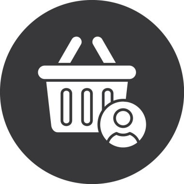 Çember vektör illüstrasyon tasarımlı alışveriş sepeti