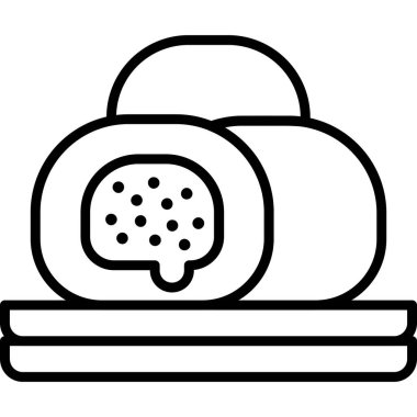 Yemek ikonu ana hatları vektörü. Yemek pişirmek. sıcak sıcak