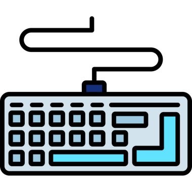 Bilgisayar klavyesi. Web simgesi basit illüstrasyon