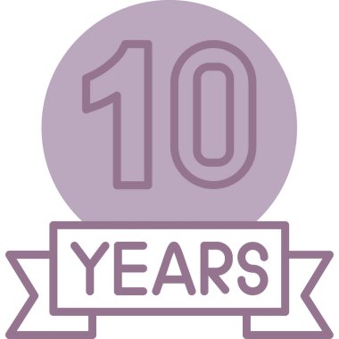 10. yıl dönümü, vektör illüstrasyonu