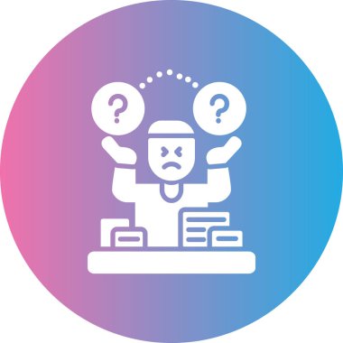 Beyaz arka planda soru işareti simgesi olan çizgi adamı izole edildi. Musluk işareti. Yardım edin. Konuşma balonu sembolü. Renkli taslak konsepti. vektör.