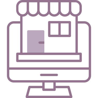 Bilgisayar. Web simgesi basit illüstrasyon