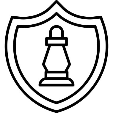 Satranç taşı simgesi ana hat biçiminde