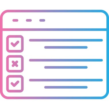 Kontrol listesi. Web simgesi basit illüstrasyon