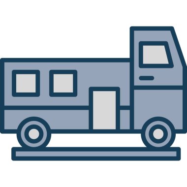 Minibüs Web simgesi basit illüstrasyon