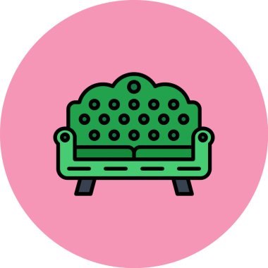 kanepe simgesi, modern basit vektör illüstrasyonu