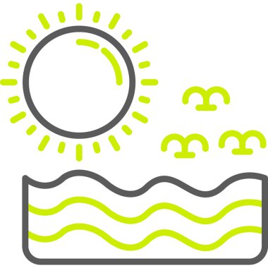 yaz güneşi ikon vektör illüstrasyonu