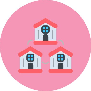 Bina. Web simgesi basit illüstrasyon