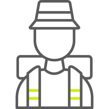 İşçi. Web simgesi basit illüstrasyon