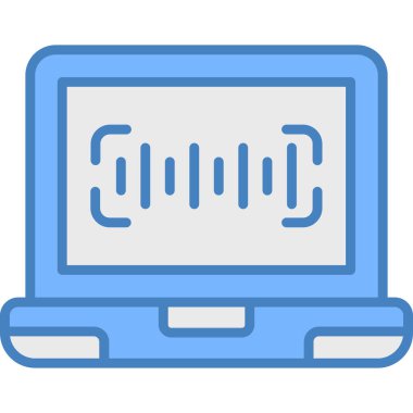 Bilgisayar monitörü simgesi. Web için dizüstü bilgisayar ekran vektör simgelerinin özet çizimi