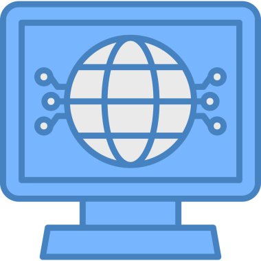 bilgisayar dünyası simgesi, vektör illüstrasyonu