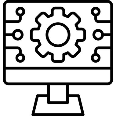 bilgisayar ayarı simgesi, vektör illüstrasyonu