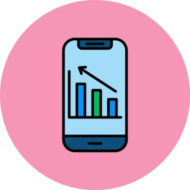 akıllı telefon istatistik grafik vektör çizim tasarımı