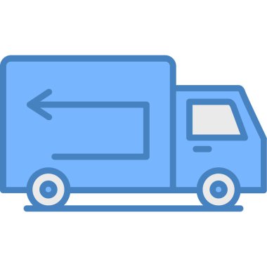 Van düz simgesi, vektör illüstrasyonu